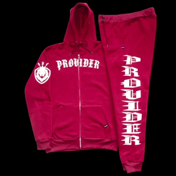 SBC Other - SBC Burgundy Zip Up Hoodie Jogger Sweat Suit